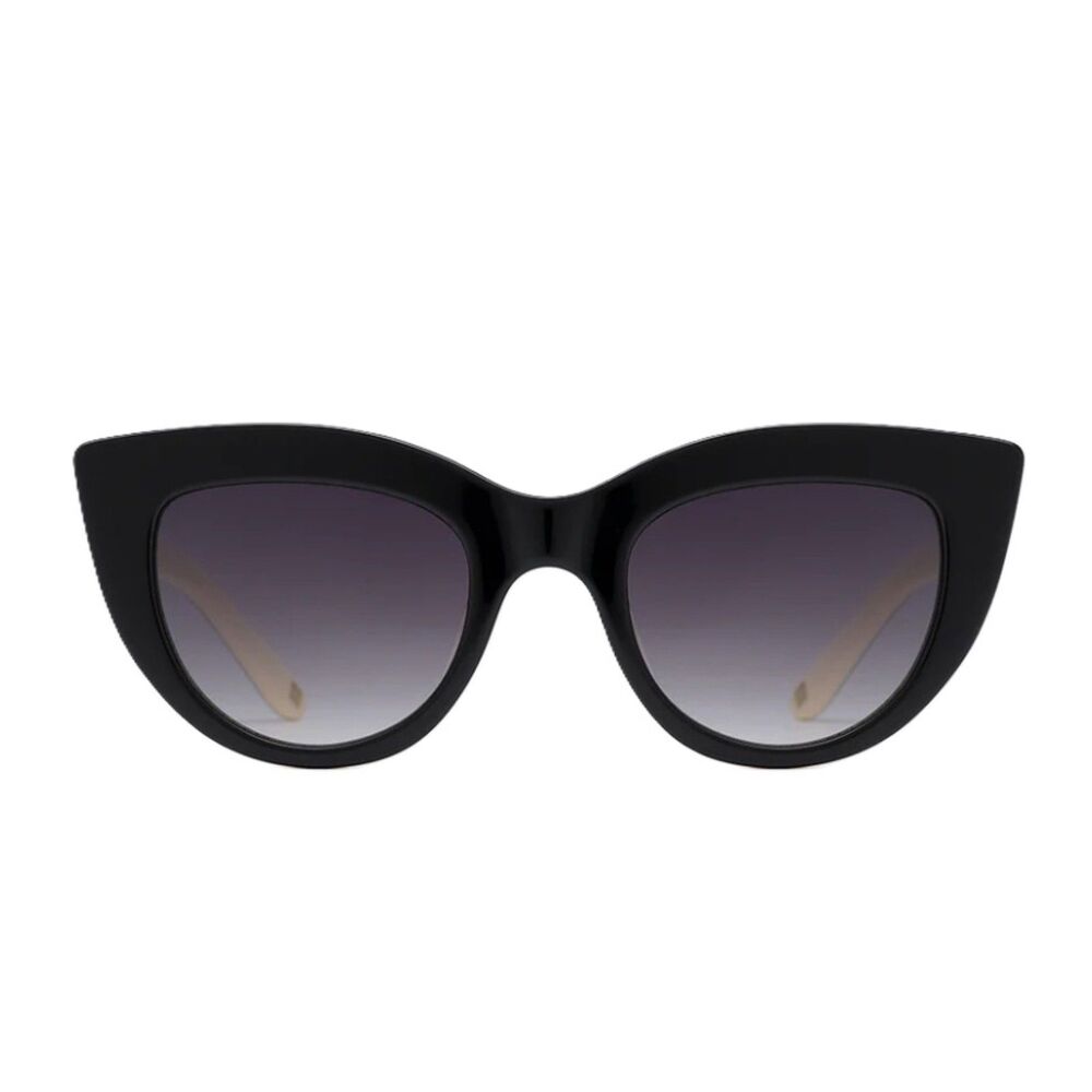 Carolina Lemke 'Sarah' Oversized Black & White Cat Eye Sunglasses - New in Box